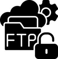 FTP Access Solid Black Icon vector