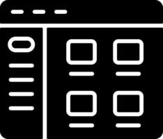Hosting control panel features Solid Black Icon vector