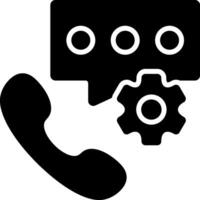 Chat Support Solid Black Icon vector