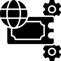 Ticket System Solid Black Icon vector