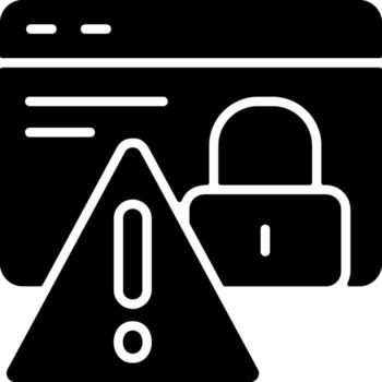Malware Protection Solid Black Icon vector