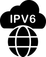 IPv6 Ready Solid Black Icon vector