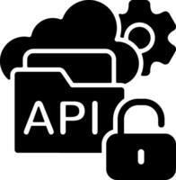 API Access Solid Black Icon vector