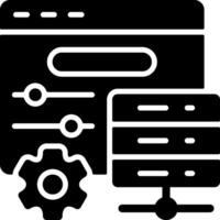 Advanced hosting settings Solid Black Icon vector