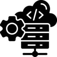 Developer hosting Solid Black Illustration Icon vector