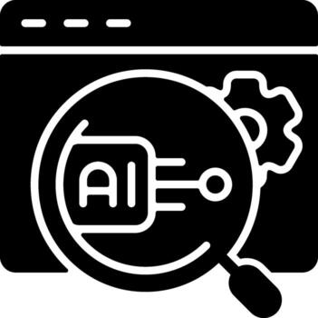 ai servicios lengüeta sólido negro icono vector