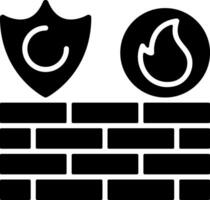 Firewall Solid Black Icon vector