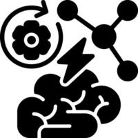 Rewire Brain Solid Illustration Icon vector