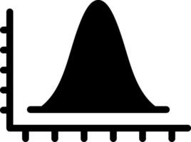 Bell Curve on Graph Solid Black Icon vector