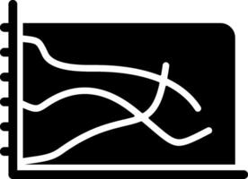 Multiple Line Graph Solid Black Icon vector