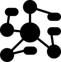 Mind Map Solid Black Icon vector