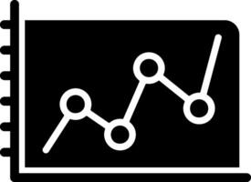 Rising Line Graph Solid Black Icon vector
