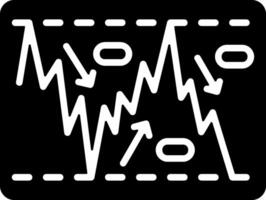 Trend Chart Solid Black Icon vector