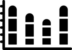 Stacked Bar Chart Solid Black Icon vector