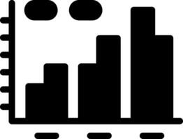 Statistics of Graph Solid Black Icon vector