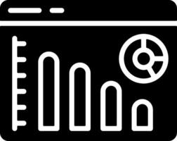 Website Falling Statistic Solid Black Icon vector