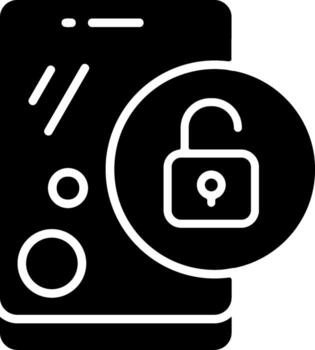 Unlock Solid Black Icon vector