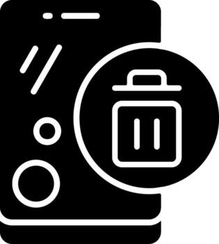 Uninstall Solid Black Icon vector