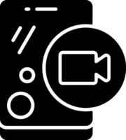 Screen Recoder Solid Black Icon vector