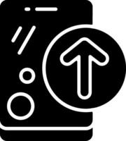 Mobile Upload Solid Black Icon vector