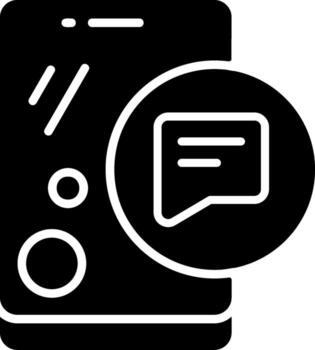 Chat Solid Black Icon vector