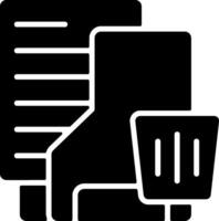 Trash Folder Solid Black Icon vector