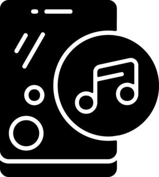 música sólido negro icono vector