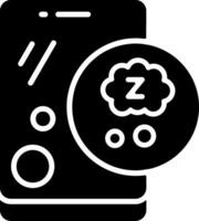 Sleep mode Solid Black Icon vector
