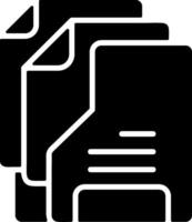 Document Folder Solid Black Icon vector