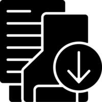 Downloads Folder Solid Black Icon vector