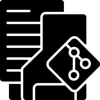 Git Folder Solid Black Icon vector