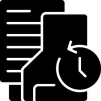Backups Folder Solid Black Icon vector
