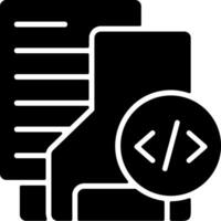 Developer Folder Solid Black Icon vector