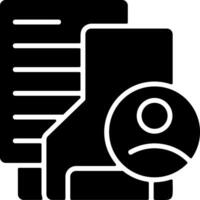 Client Files Folder Solid Black Icon vector
