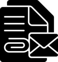 File sent or received via email Black Icon vector