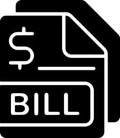 Billing or receipt file Solid Black Icon vector
