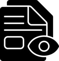 Solid Black Icon to preview file contents Icon vector