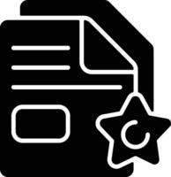 Star-marked or bookmarked file Solid Black Icon vector