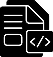 Programming or script file Solid Black Icon vector