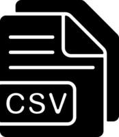 Comma separated values for data exchange Black Icon vector