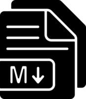 Markdown file used for docs Solid Black Icon vector