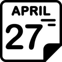 27 April Calendar Solid Black Icon vector