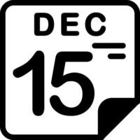 15 December Calendar Solid Black Icon vector