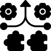 Mergers and Acquisitions Solid Black Icon vector