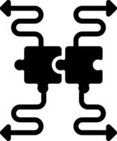 Diversification Strategy Solid Black Icon vector