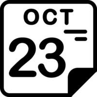 23 October Calendar Solid Black Icon vector