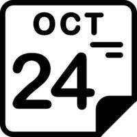 24 October Calendar Solid Black Icon vector