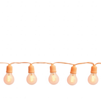 String of warm LED light bulbs perfect for creating a cozy atmosphere in indoor or outdoor settings. Ideal for festive events or casual gatherings. png