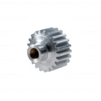 Metal gear component with precision design, showcasing intricate teeth and a smooth surface. Ideal for mechanical, industrial, and engineering applications. png