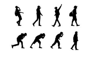 people silhouette set vector
